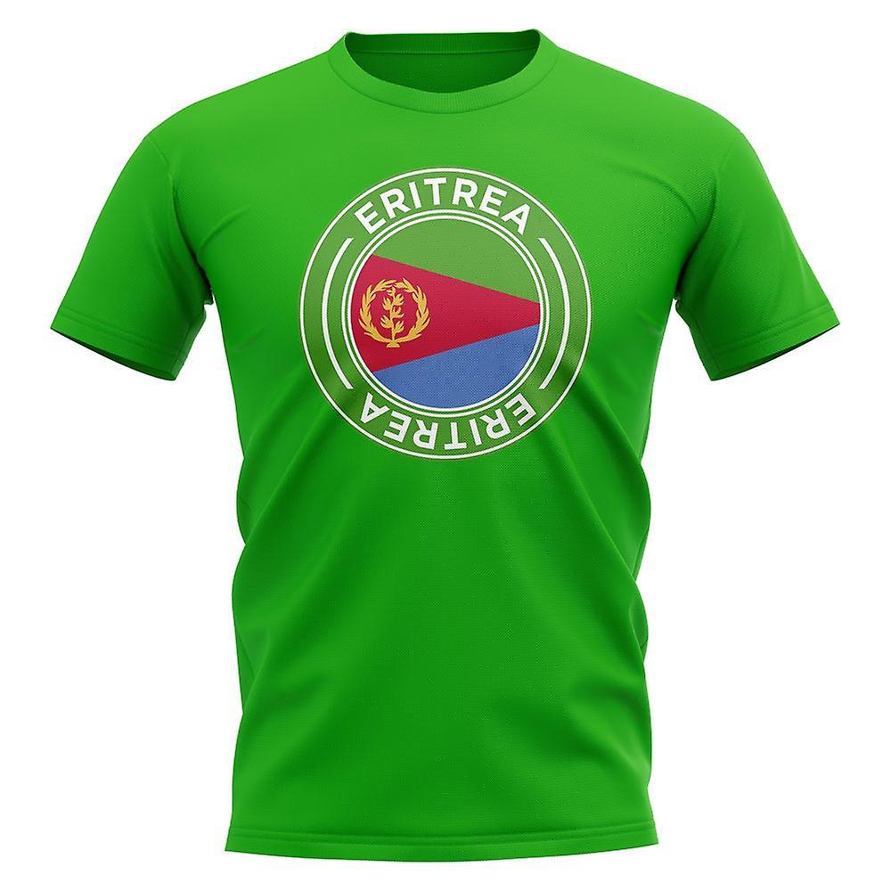 UKSoccerShop Eritrea Football Badge T-Shirt (Green) XLB (12-13 Years)