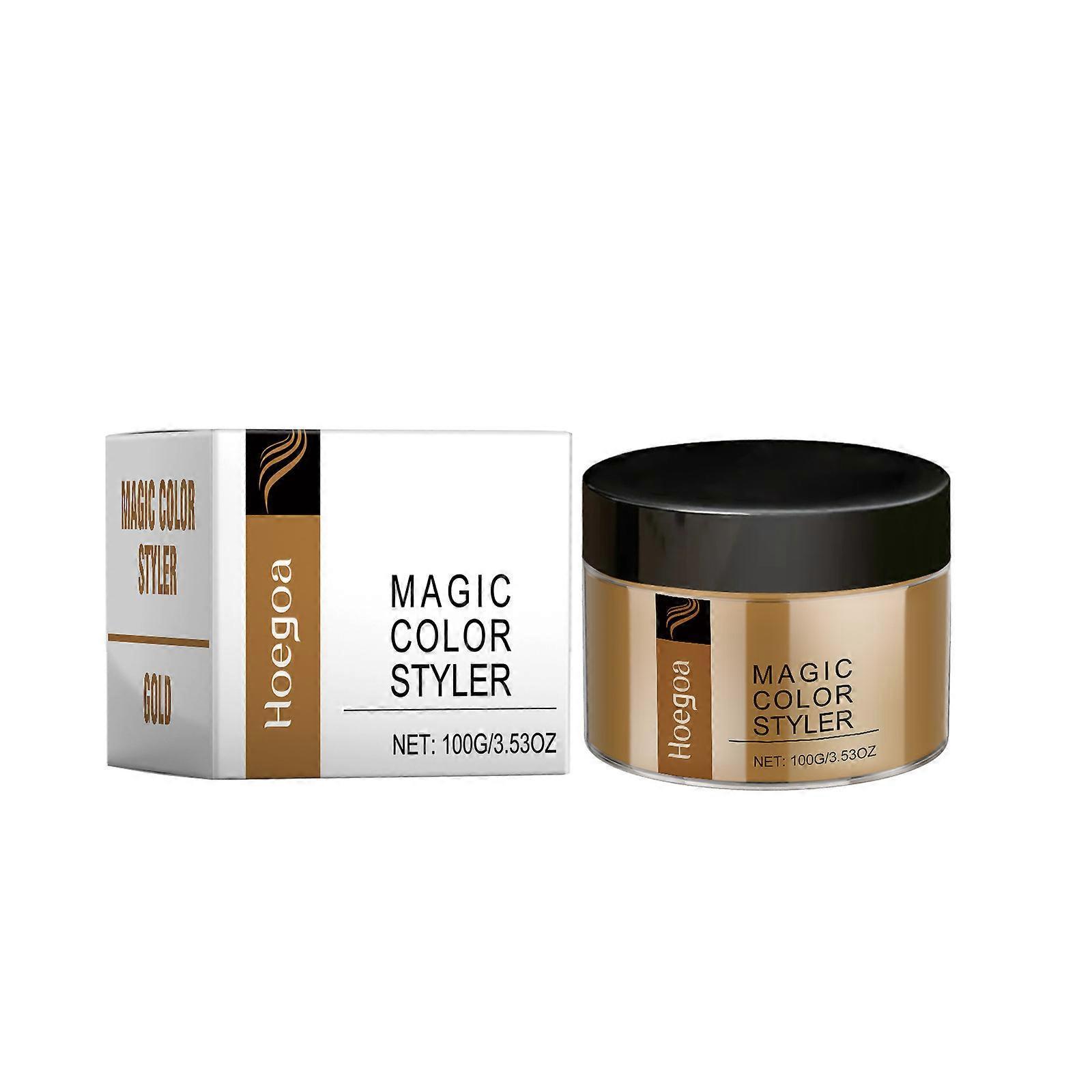 Unbrand Magic Color Styler, 100g Magic Color Styler Cream, Magic Color Styler Gel, Magic Color Hair Dye, Temporary Hair Color Wax, Easy Washable Gold