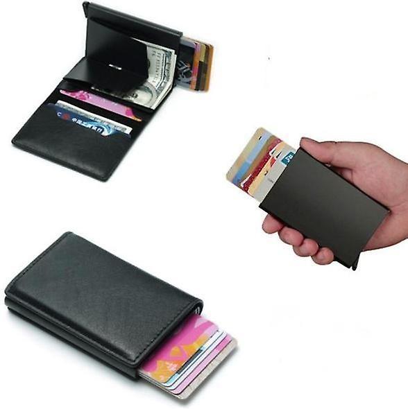 Best Trade PopUp Smart card holder pushes forward 8 cards RFID-NFC Secure - Black