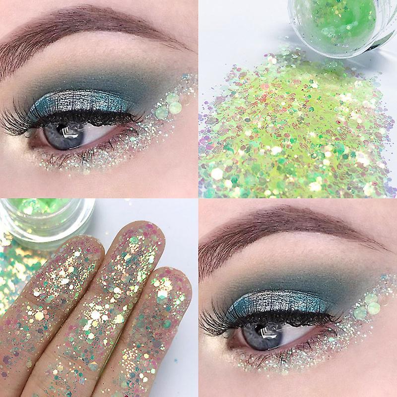 Abracing Glitter Eyeshadow Powder Gel Flash Crystal Flakes Mermaid Sequins Eyes Makeup Tools 28