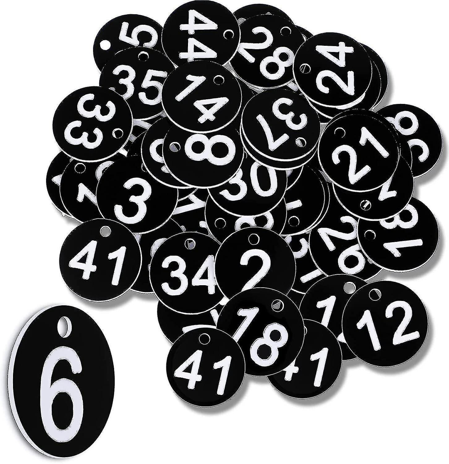 Banmo Black Number Tags 1-50 Plastic Numbered Tokens Plastic Table Numbers Numbered