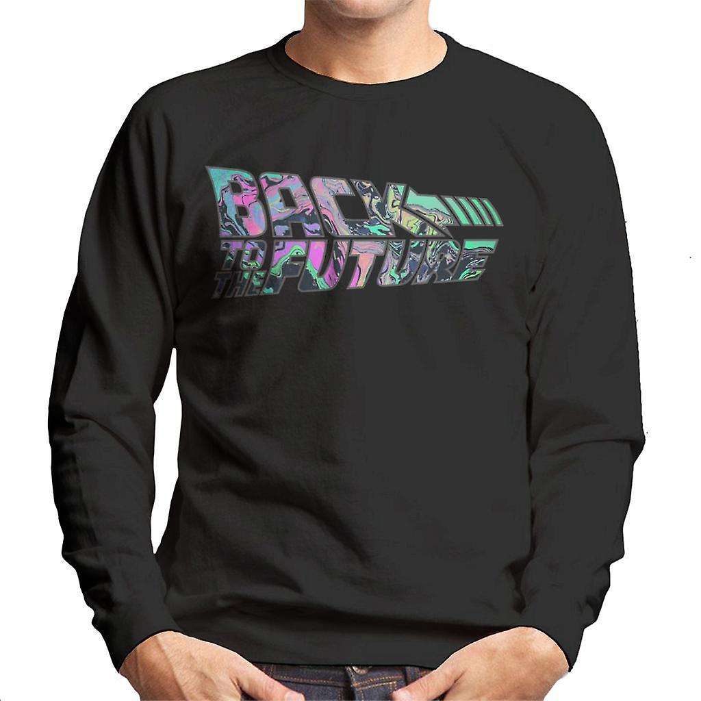 Back to the Future Psychedelic Marble Logo Men's Sweatshirt Black Large