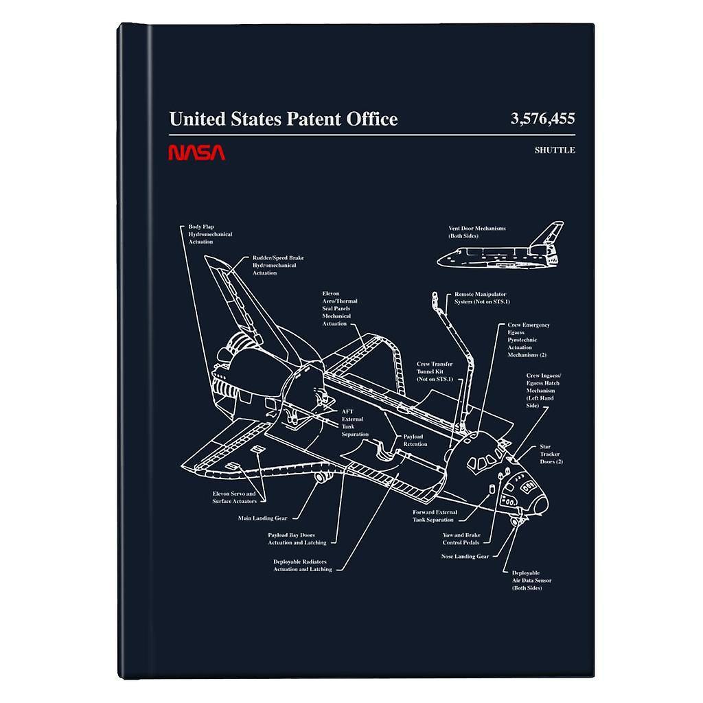 NASA Space Shuttle Blueprint Hardback Journal Navy Blue 13 x 18.5 cm