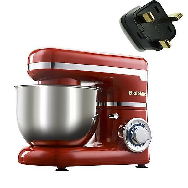 Slowmoose 1200w 4l Stainless Steel Bowl Egg Whisk Blender Cake Dough Bread Mixer Maker 220-240V RED UK