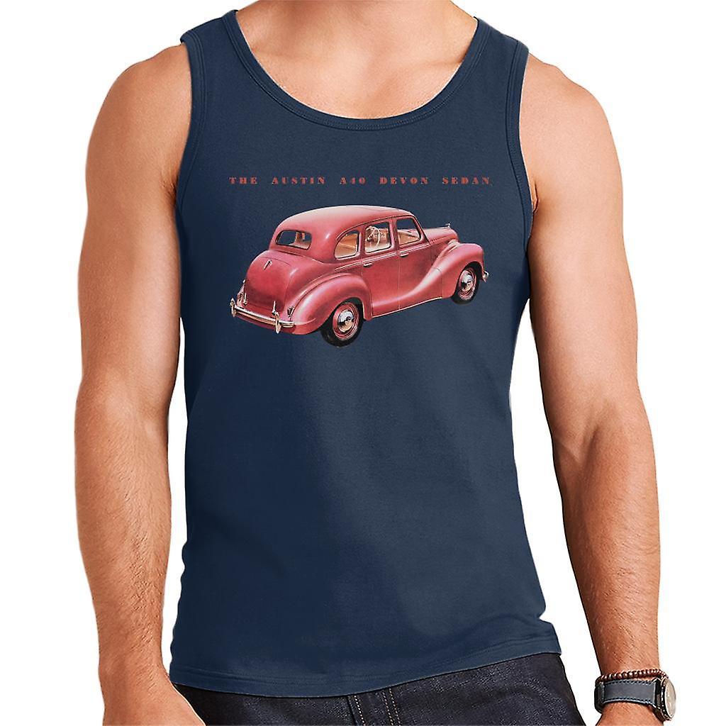 Austin A40 Devon Sedan British Motor Heritage Men's Vest Navy Blue Large