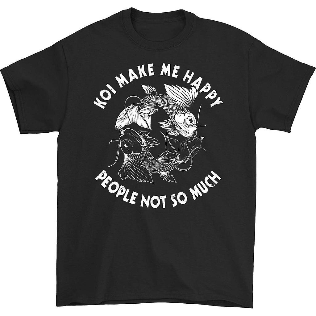 HISHARK Koi make me happy people not so much t-shirt black S