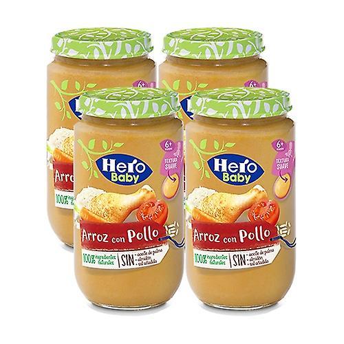 Hero Jar of rice with chicken 6m+ 4 units of 235g (Chicken - Meat)