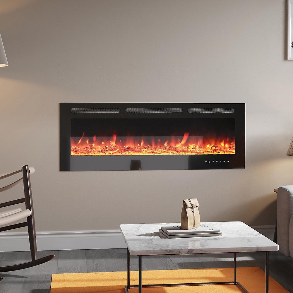 Living And Home Recessed/Wall Mounted Electric Fireplace Adjustable Flame with Remote