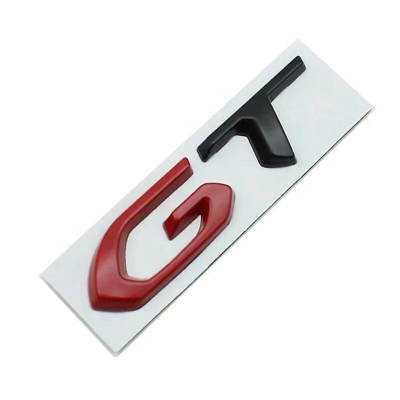 Hikig 3d Metal Black Chrome Red Logo Gt Emblem Car Badge Trunk Decal For Peugeot 208 308 2008 3008 508 5008 Gt Stikcer Accessories Red Black