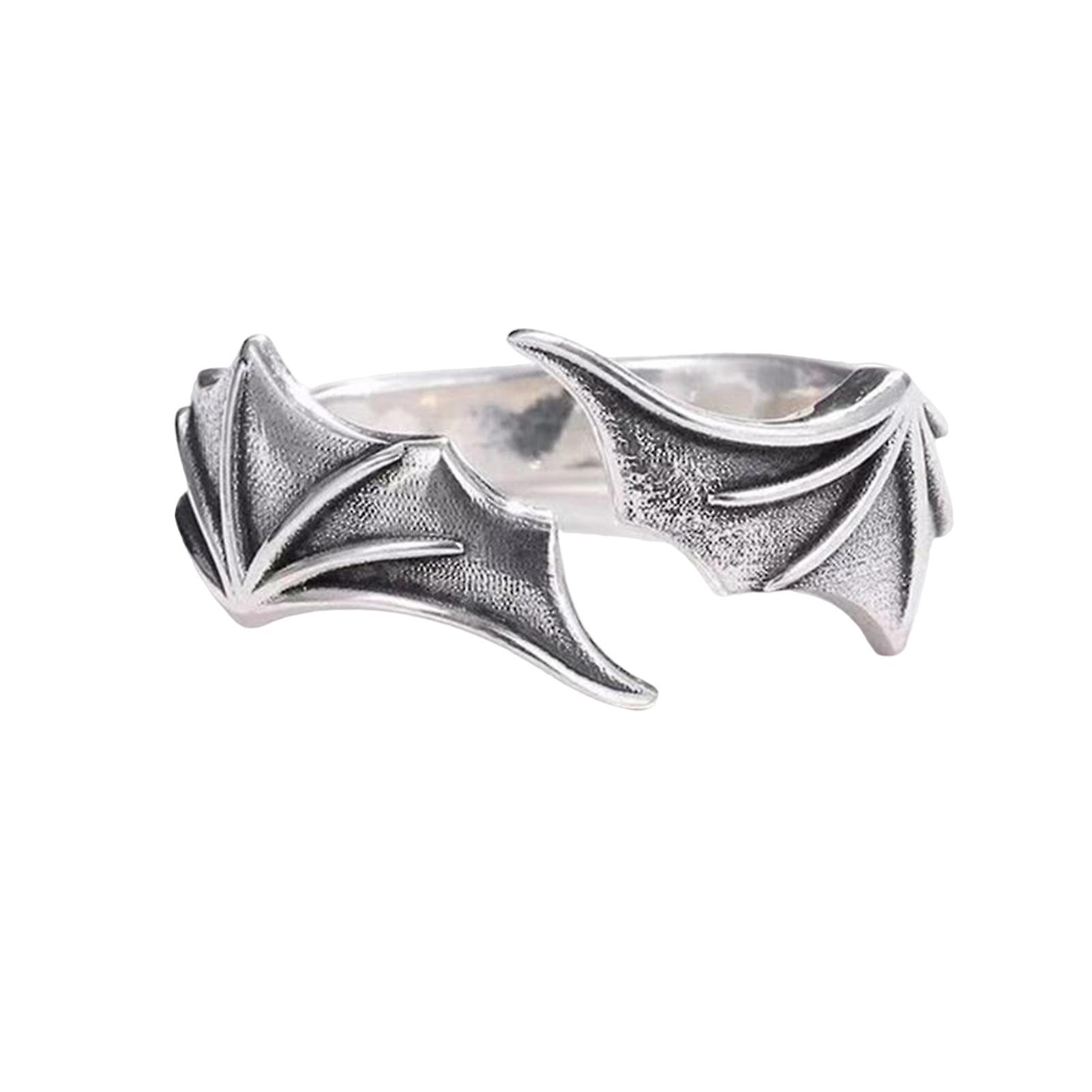 Hislaves Couple Ring Adjustable Valentine Gift Open End Fashion Angels Devil Wing Lover Ring Jewelry Accessory Single