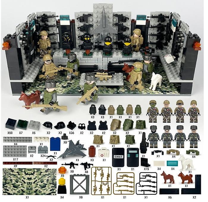 YM Studio New version Compatible with military building block weapon library MOC weapon bag soldier special police boy and child assembly toys