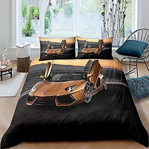 Kerota Sports Car Boys Duvet Cover Extra Soft Duvet Set Pillowcase with Zipper for Adult Double200x200cm