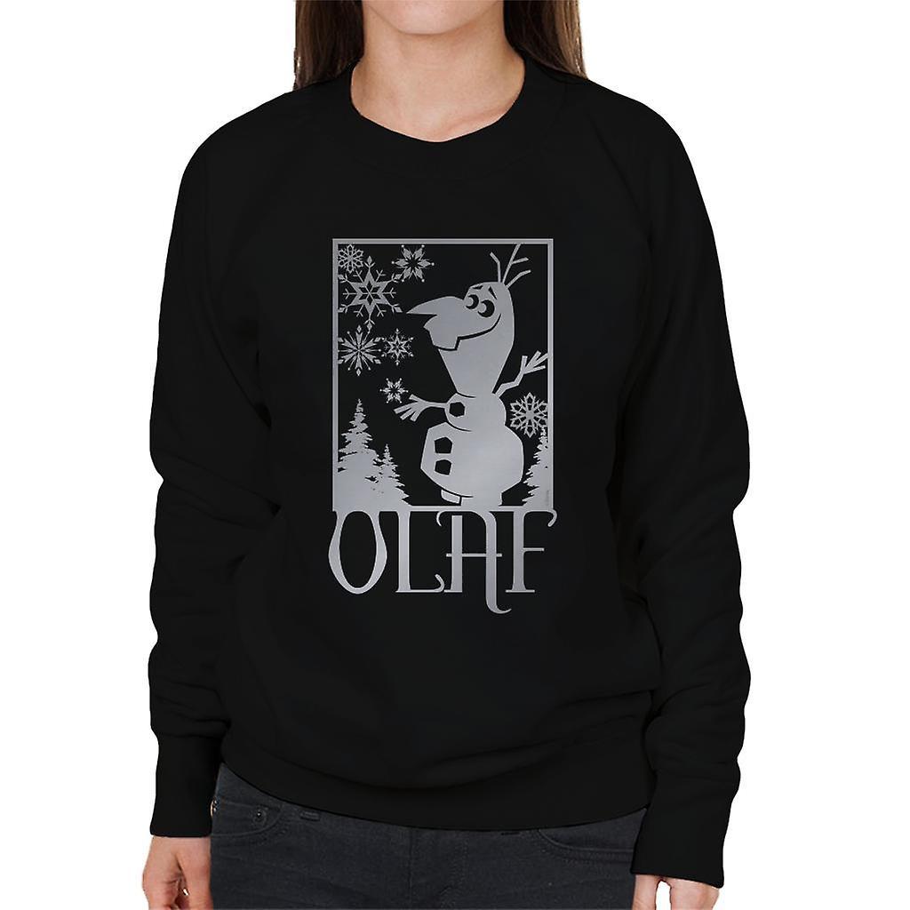 Disney Frozen Olaf Snowflakes Women's Sweatshirt Black Small