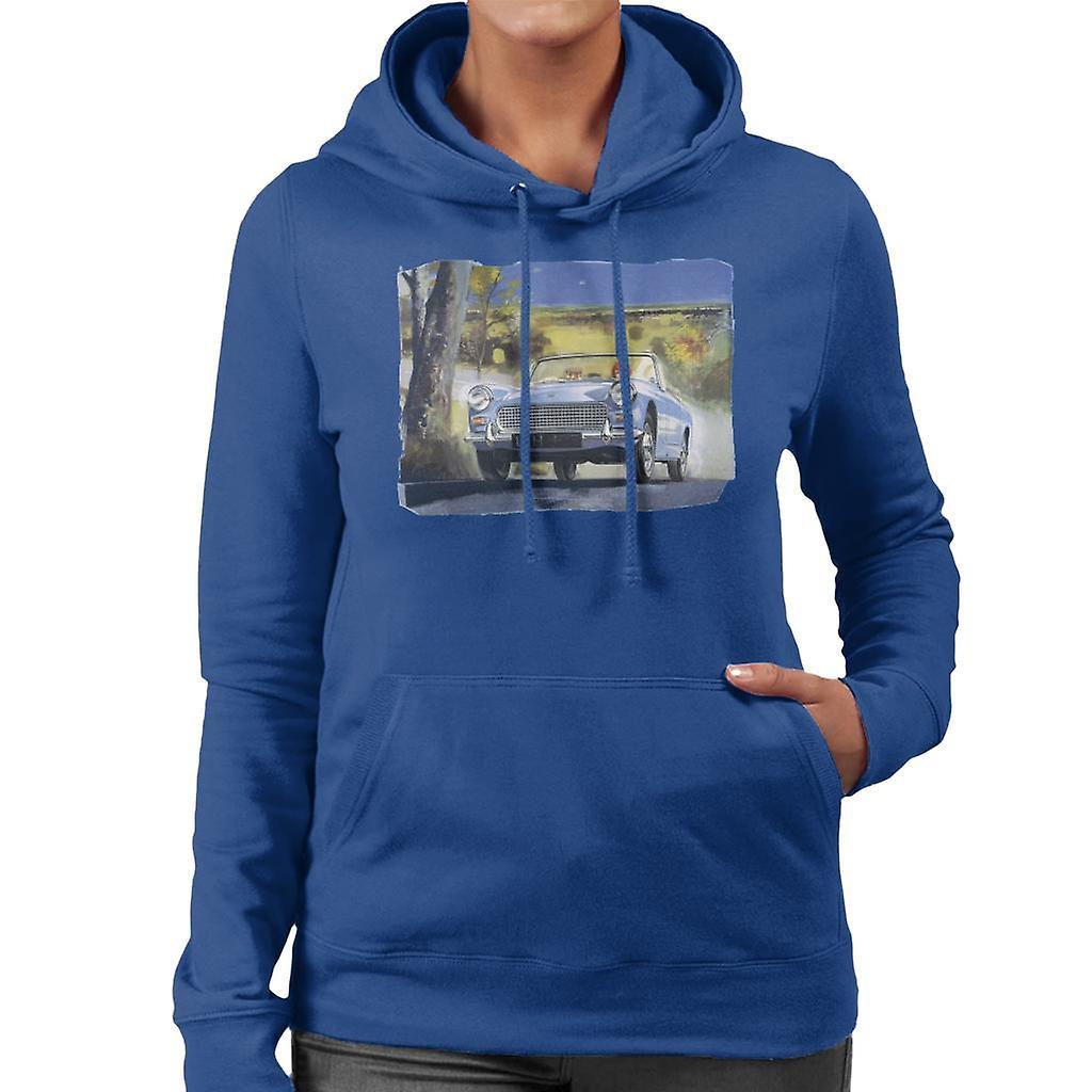 Austin Healey Countryside Background British Motor Heritage Women's Hooded Sweatshirt Royal Blue XX-Large