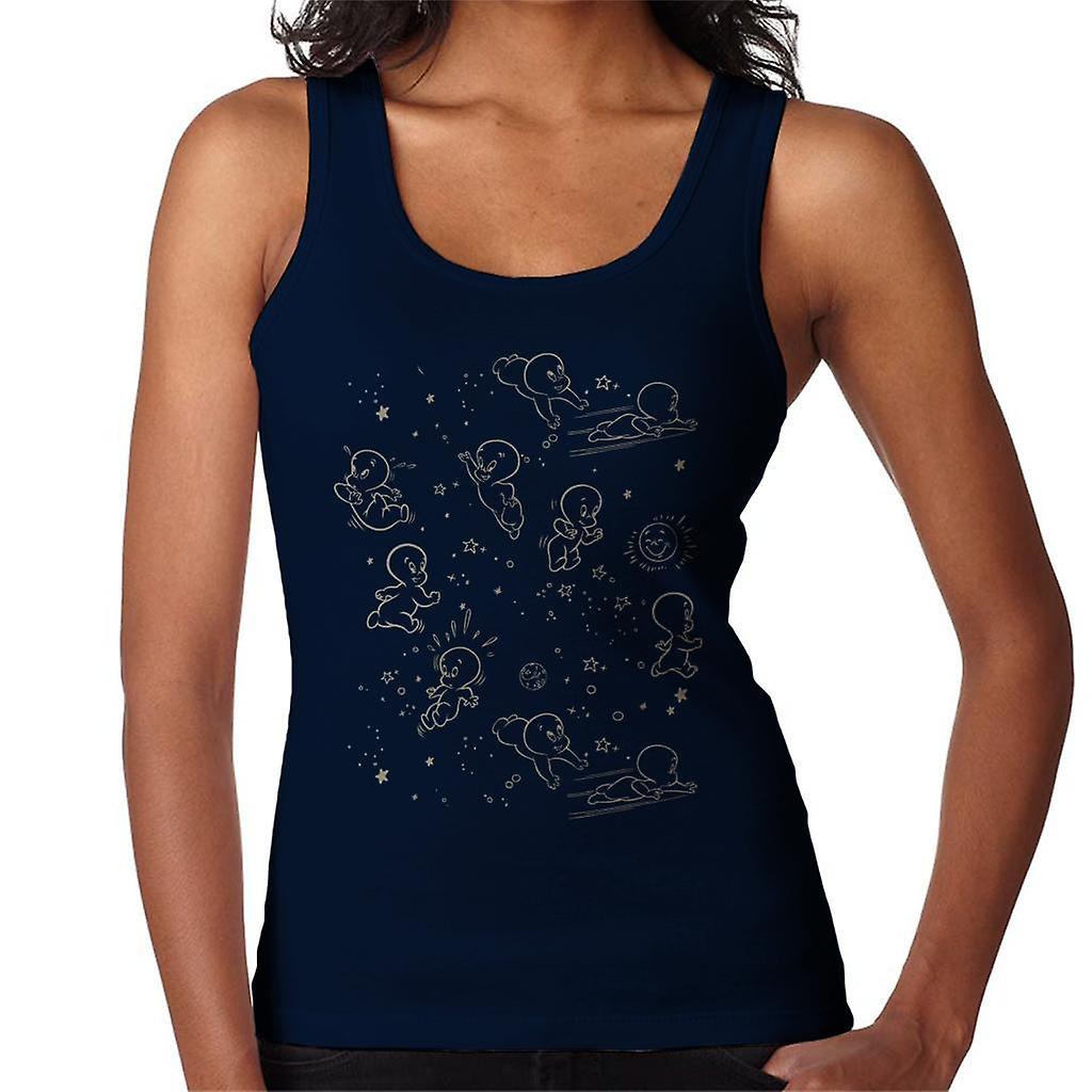 Casper The Friendly Ghost Night Stars Women's Vest Navy Blue XX-Large