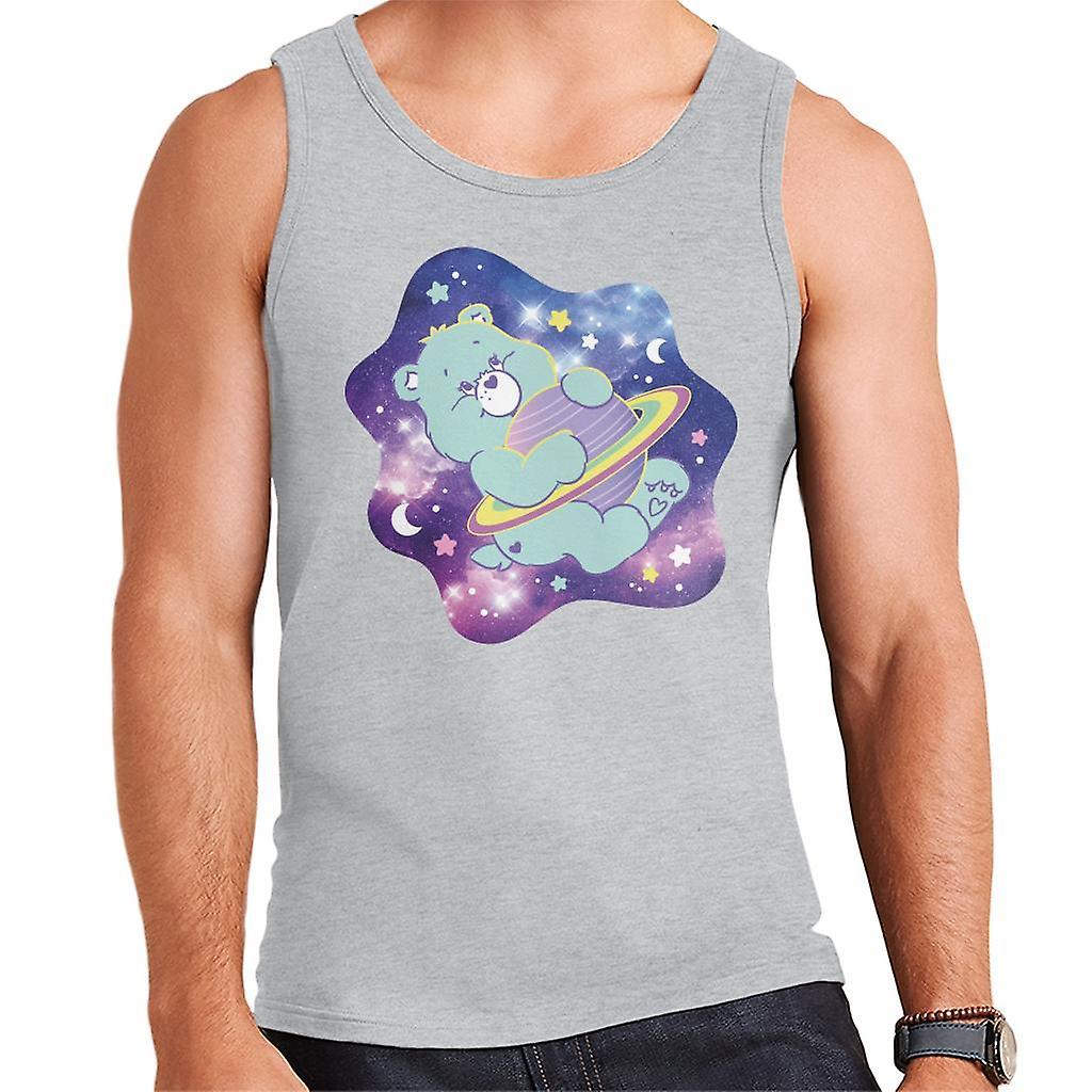 Care Bears Bedtime Bear Dreaming Of Space Men's Vest Heather Grey Small