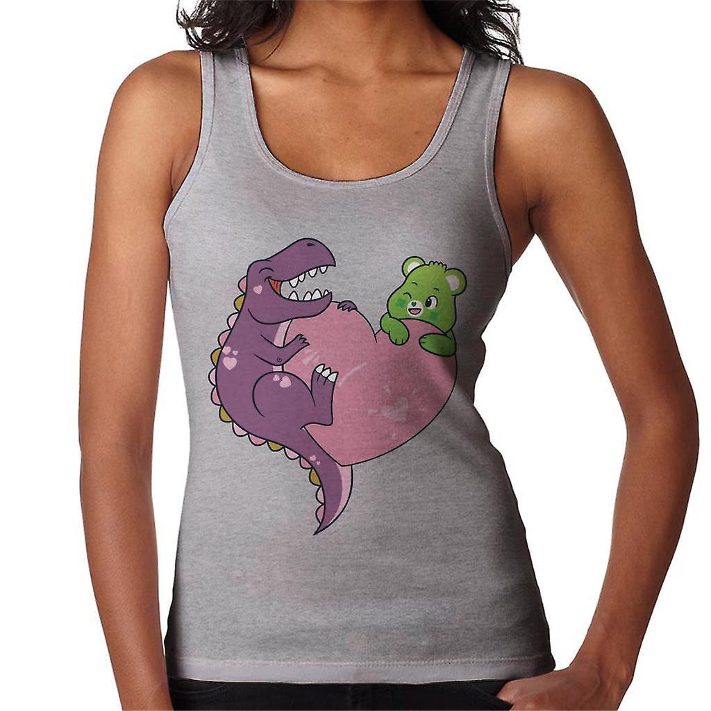 Care Bears Unlock The Magic Good Luck Bear Dino Heart Women's Vest Heather Grey Large