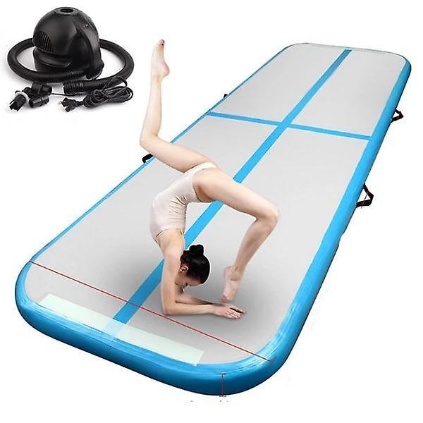 Slowmoose Inflatable Gymnastics Tumbling Air Track Floor Trampoline For Use Training, Blue 4M 1M 0.2M