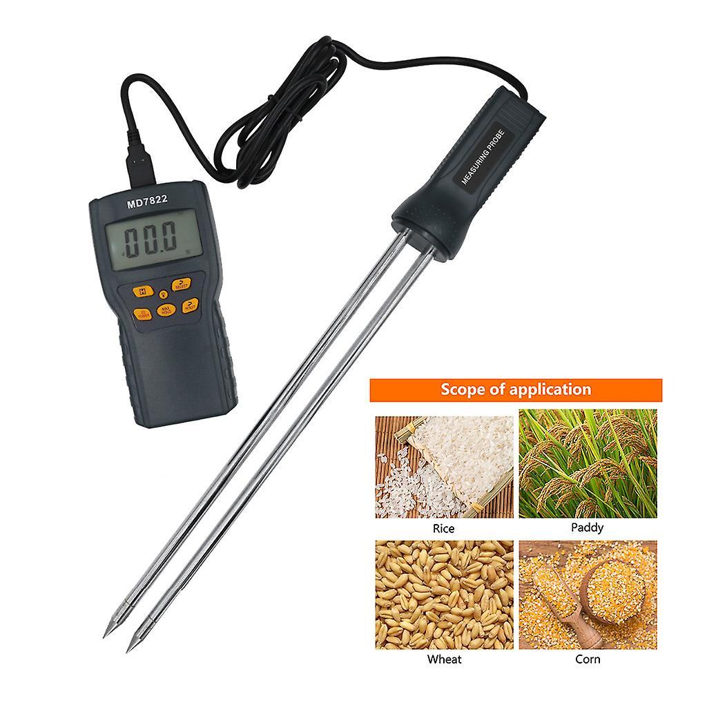 unbrand Rice Moisture Test Meter Digital Grain Meter Md7822 Lcd Display Humidity Tester