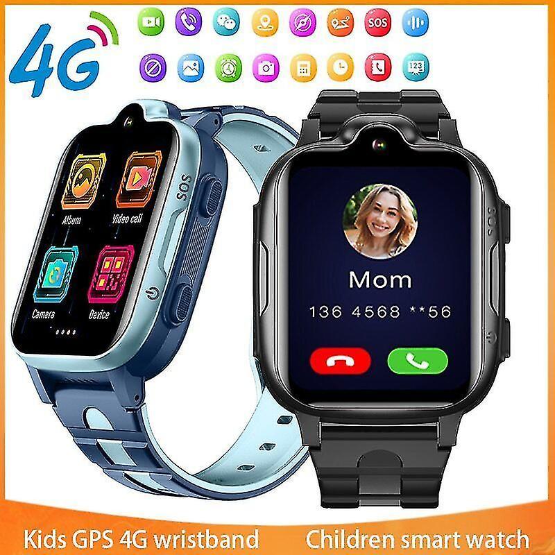 Leke 4g Kids Smart Watch Bbay Xmas Gift Sim Gps Sos Camera Call Phone Watches Smartwatch For Children Black