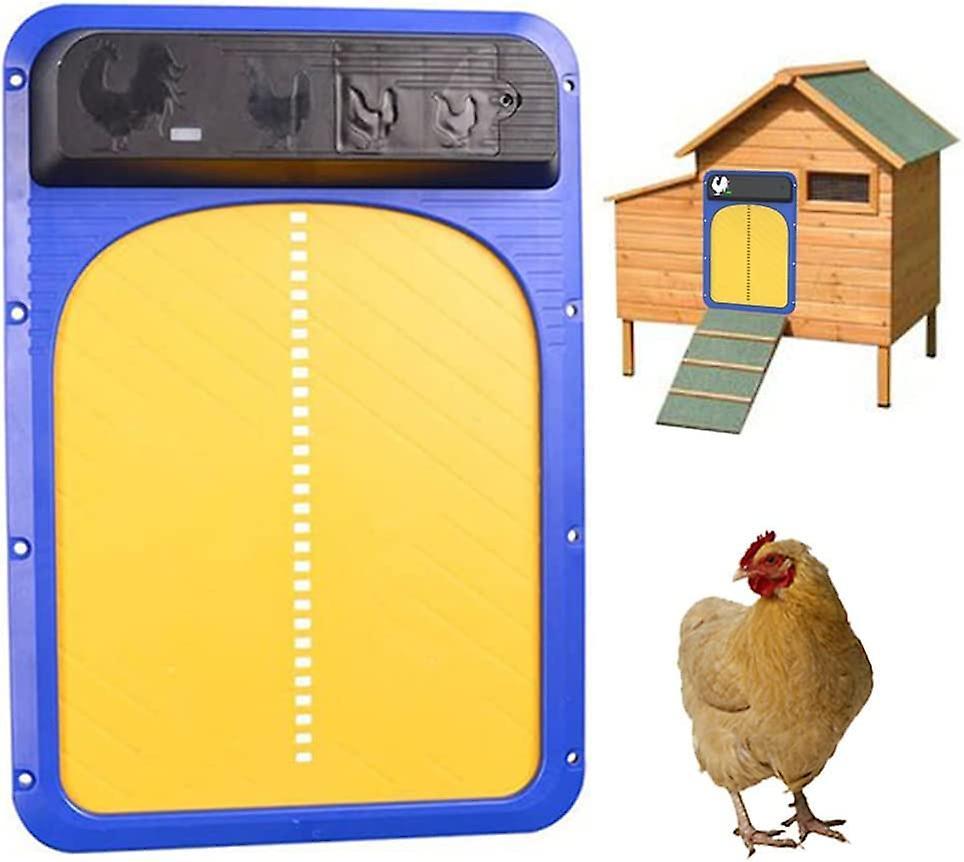 Augro Automatic Chicken Coop Door Waterproof Induction Chicken Coop Door with Light Sensor Battery Powered Automatic