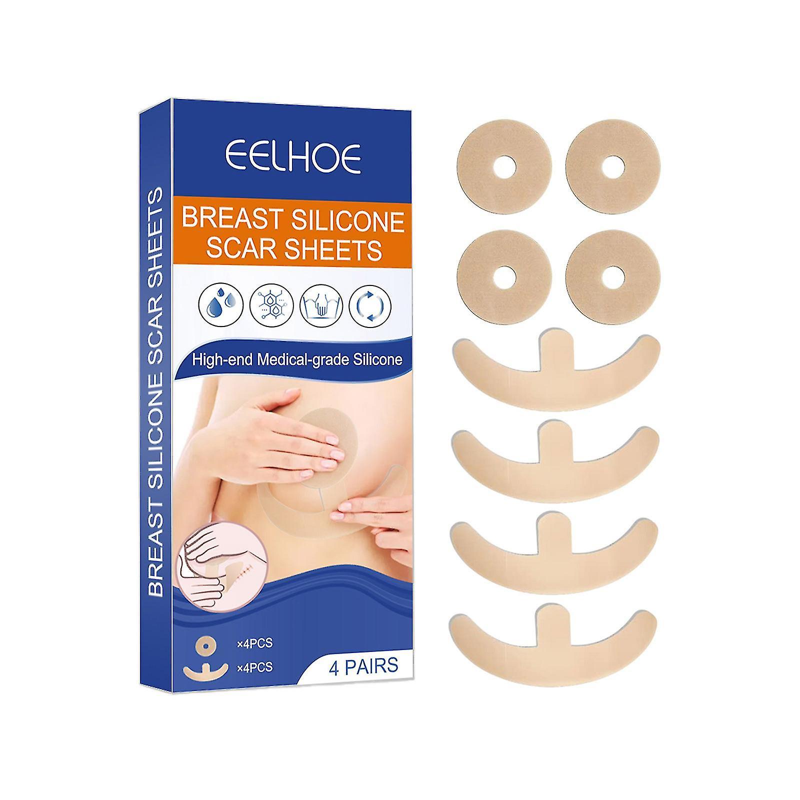 Sztlv 4pairs Breast Scar Patches 8pcs Silicone Scar Patches Breast  Help Recovery Reduce Scars Breast Reduction Surgeries