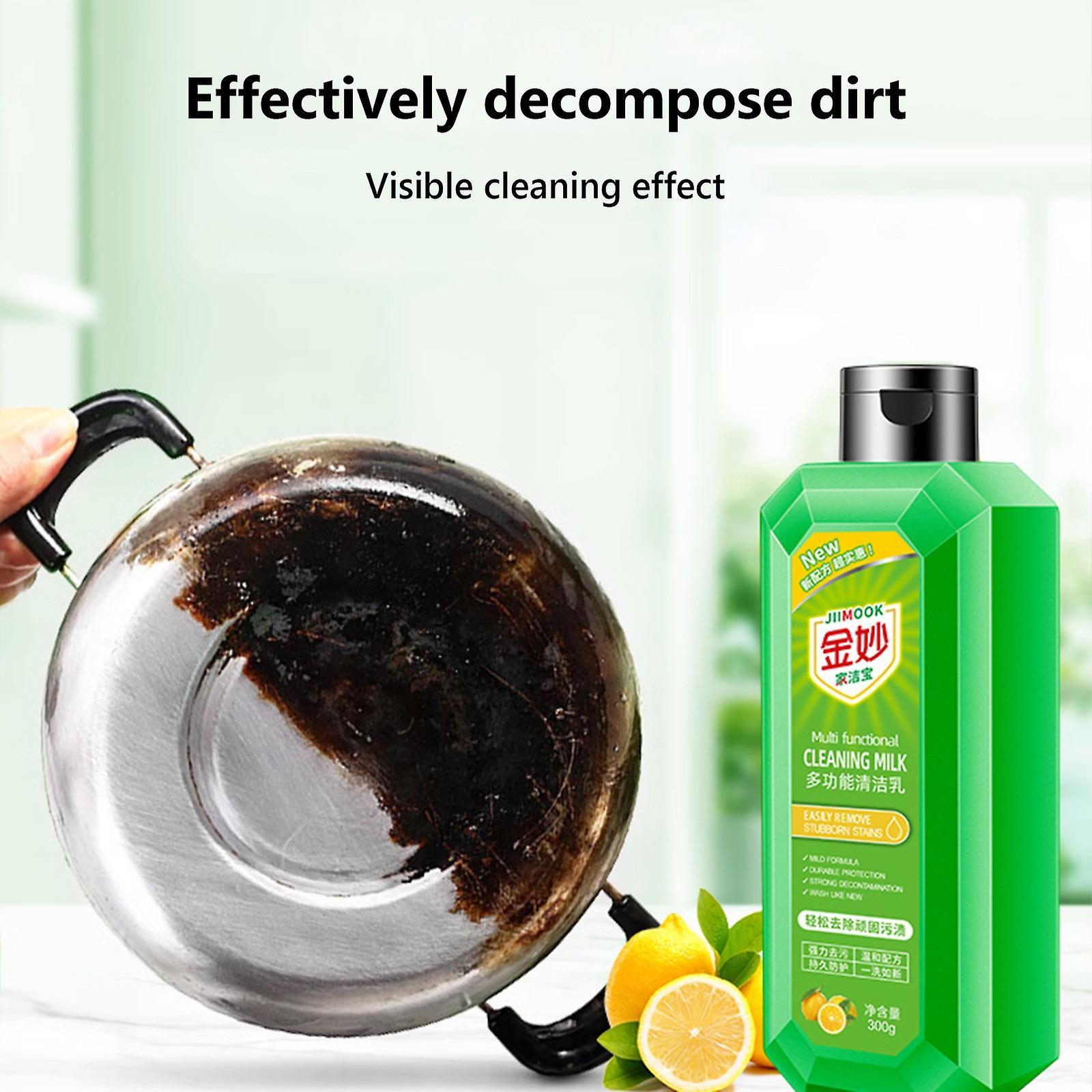 Kakanwo Multi Functional Cleaning Milk For Household Kitchen To Heavy Oil Stains Strong Oil Scale Multi-Purpose Cleaner 300Ml Green Free Size