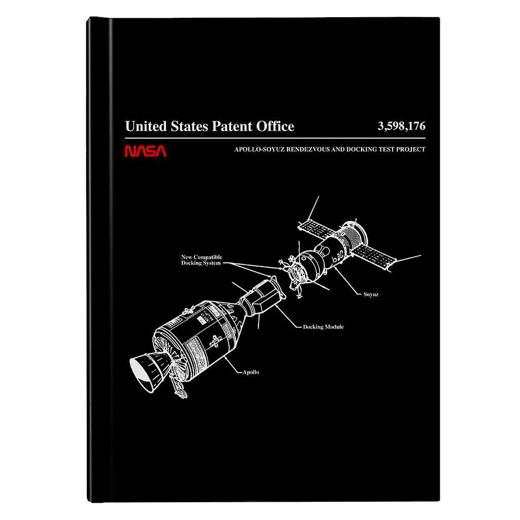 NASA Apollo Soyuz Docking Test Blueprint Hardback Journal Black 13 x 18.5 cm