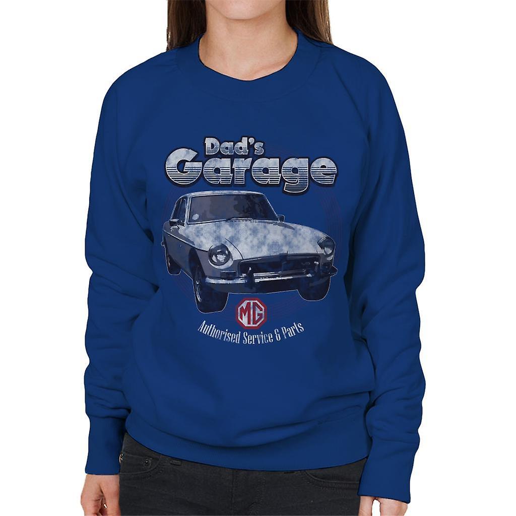 MG Dads Garage British Motor Heritage Women's Sweatshirt Royal Blue Medium