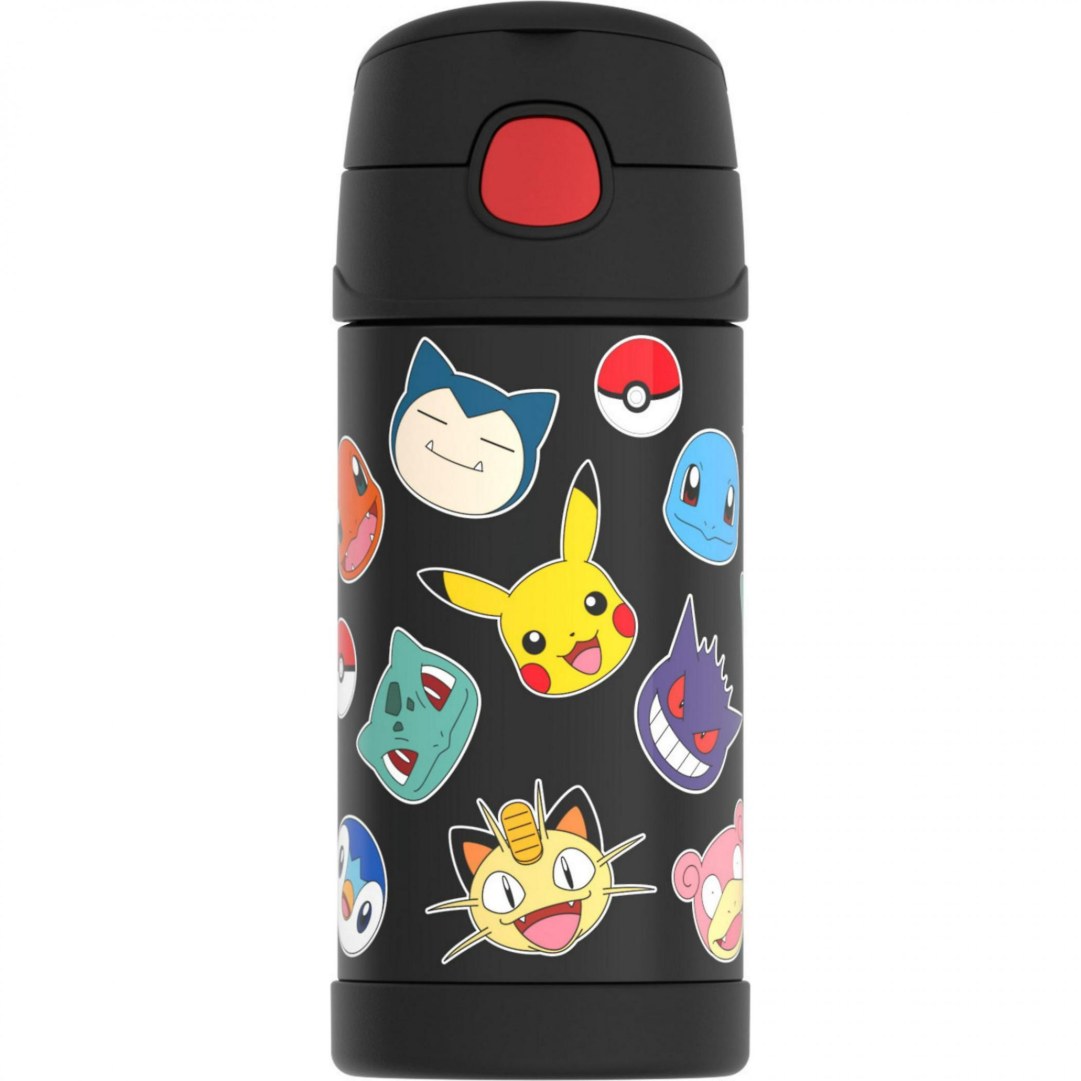 Video Games Pokemon Fan Faves Thermos Funtainer 12 Ounce Bottle Black