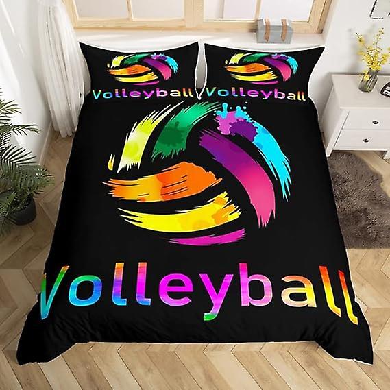 Duvet Cover Set Volleyball Game Colorful Microfiber Bedding Duvet Cover Sets 1 Duvet Cover And 1/2 Pillowshams 160x220cm