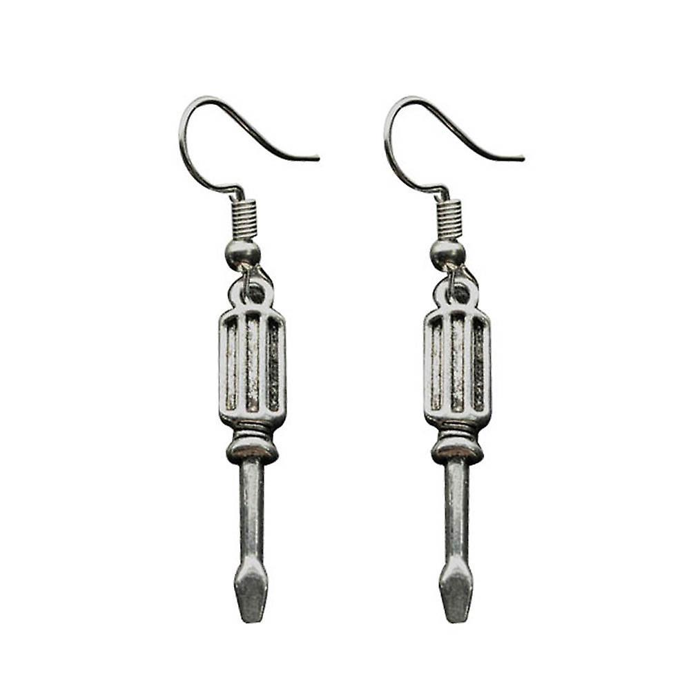 fulaide Creative Screwdriver Axe Hammer Charm Statement Hook Earrings Unisex Jewelry 1