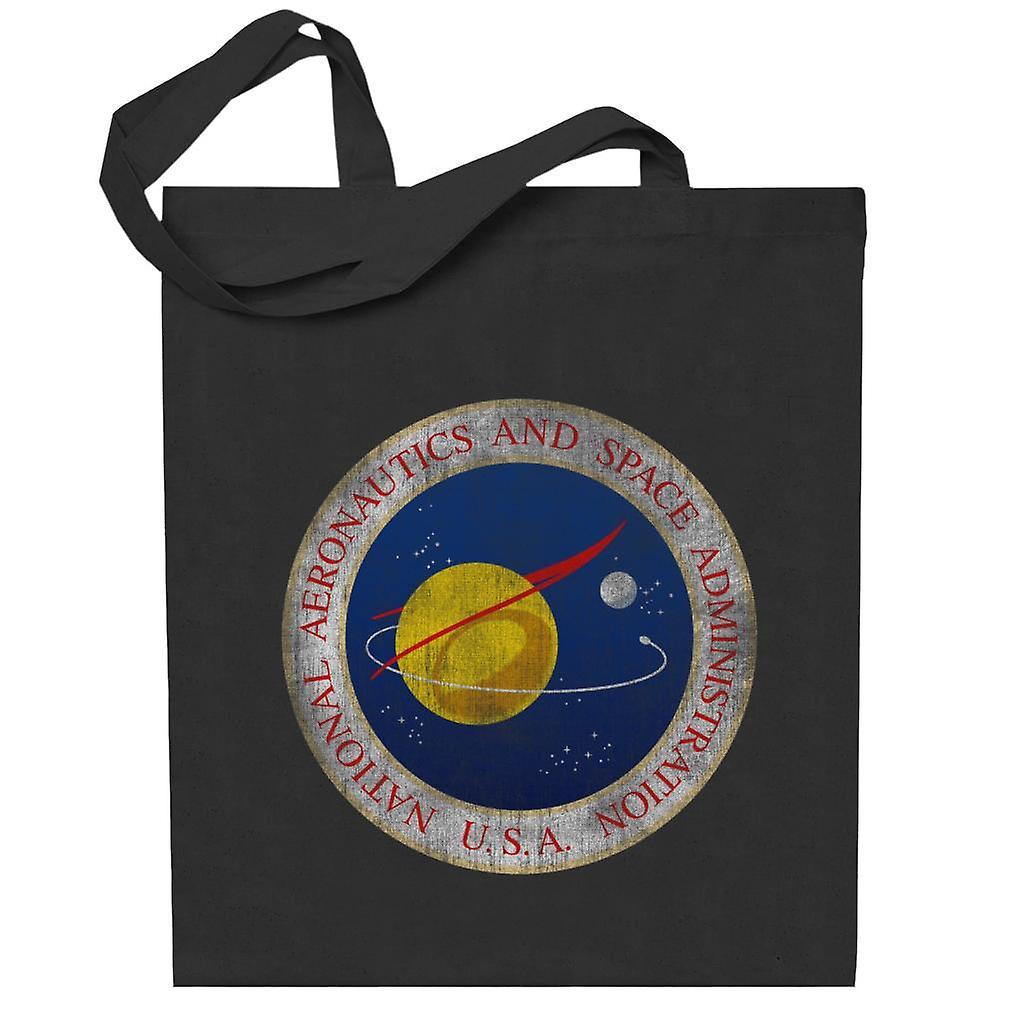 NASA Seal Insignia Distressed Totebag Black 38 x 42 cm