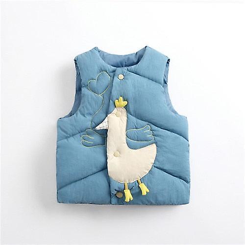 Slowmoose Baby Winter Clothes, Waistcoat Vest With Soft Sleeveless Blue 4T