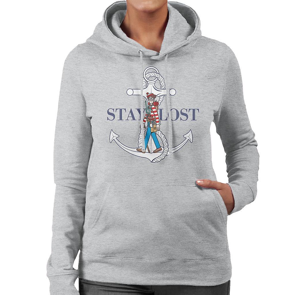 Wheres Wally Where's Wally Stay Lost Women's Hooded Sweatshirt Heather Grey Medium