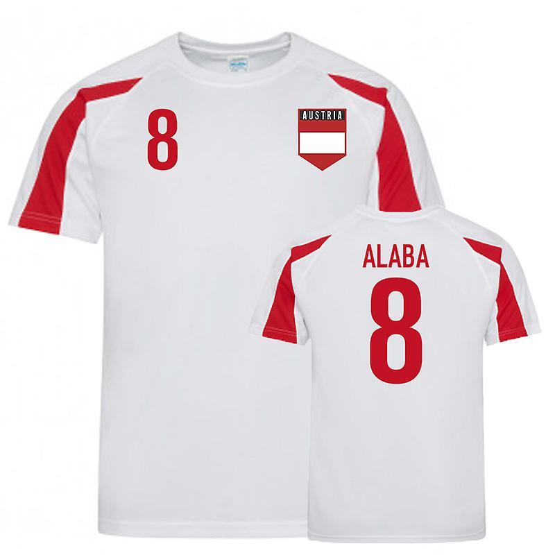 UKSoccerShop Austria Sports Training Jersey (Alaba 8) White-Red Medium (38-40 inch)