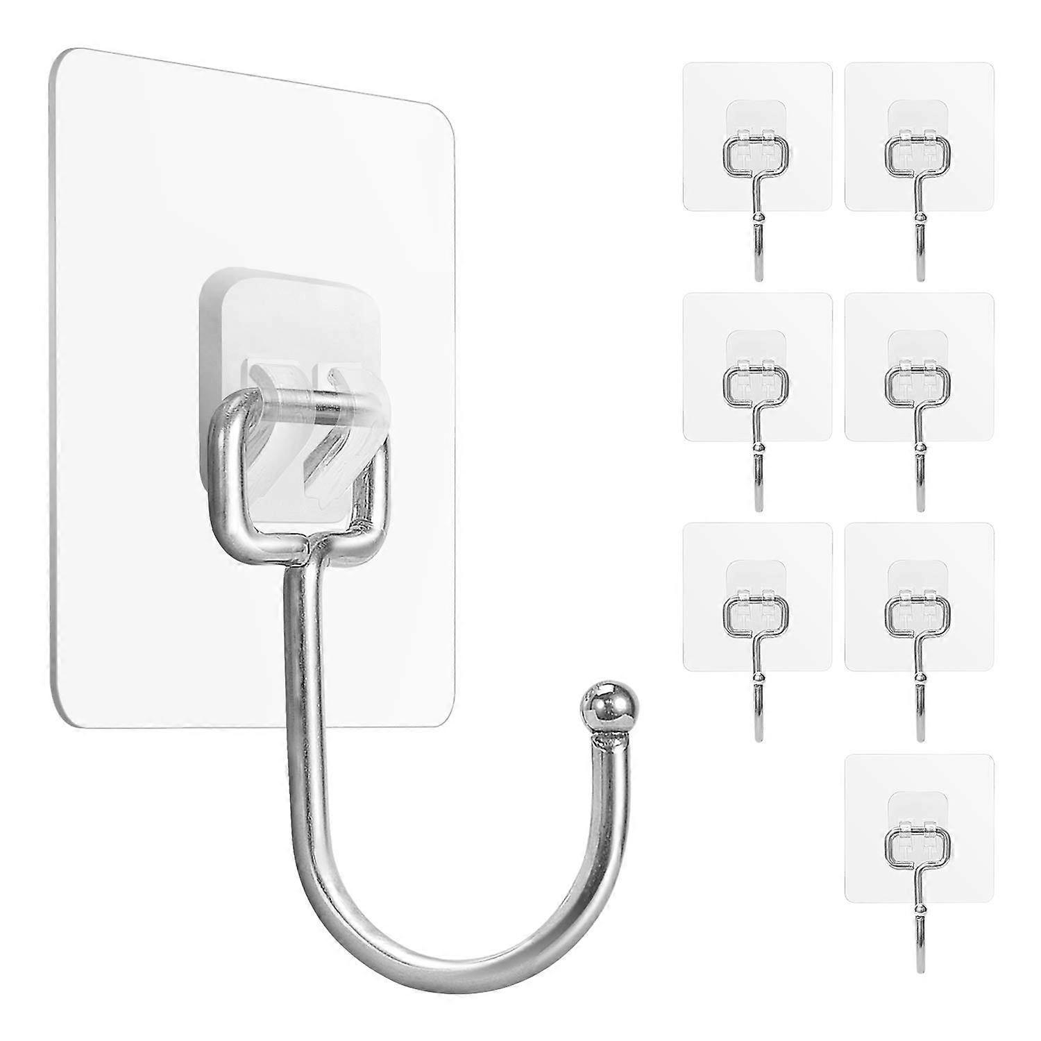 Utility Hooks Large Adhesive Hooks 22Ib(Max), Waterproof and Rustproof Wall Hooks for Hanging Heavy Duty, Stainless Steel Towel and Coats Hooks to ...