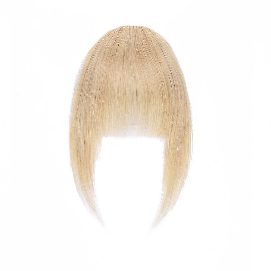 Sego Bangs Hair Clip Human Hair Extensions Air Bangs with Temple Fringe ash&blond