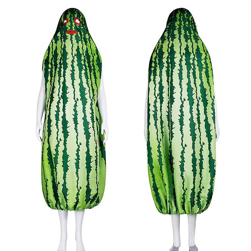 Baiyis Funny Watermelon Cosplay Costume for Adult Child Fruit Jumpsuit Halloween Disguise Carnival Party Costume M Length 150 cm