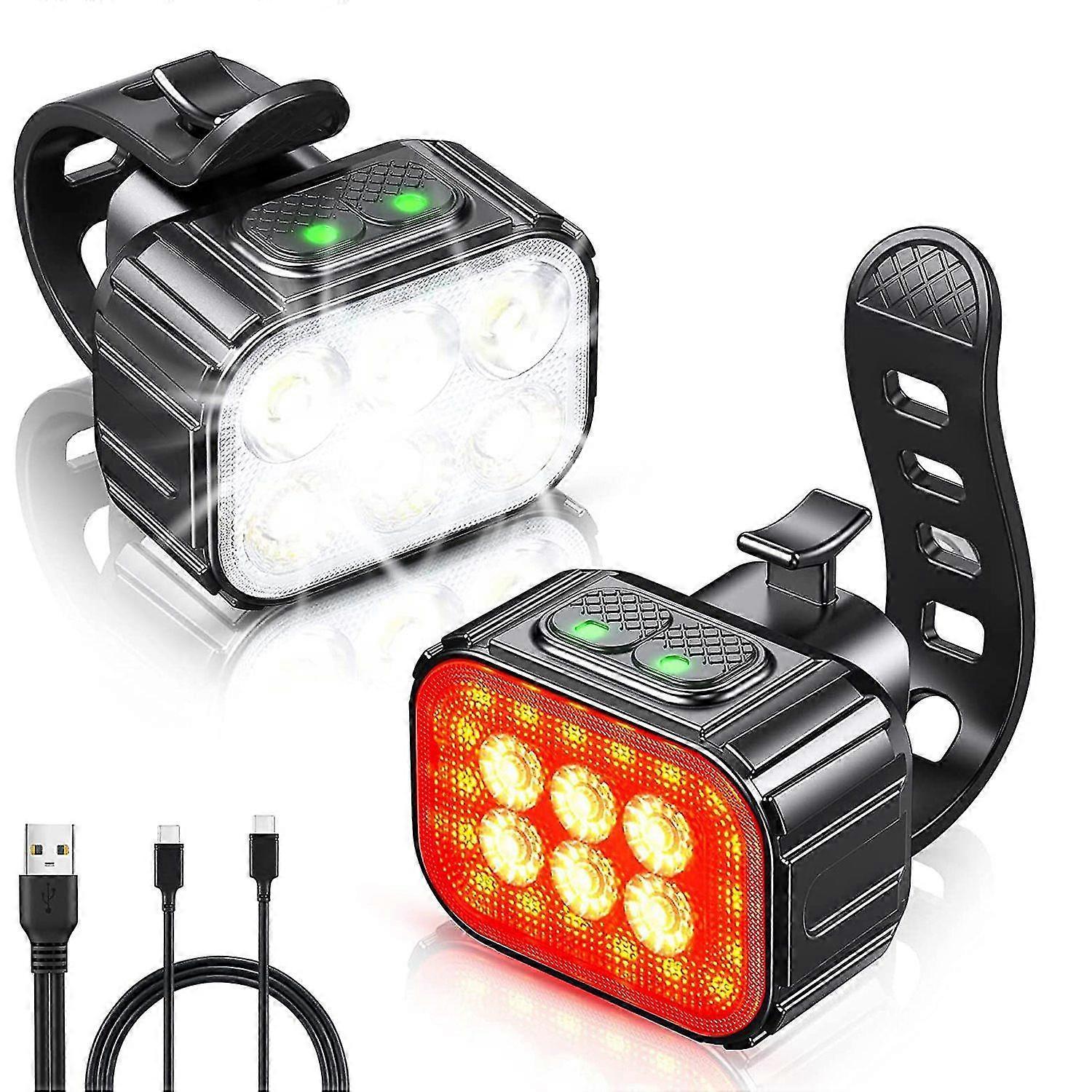 Generic Bike Light Set Super Bright,Bike USB Rechargeable LED Light,Bike Light For Night Riding,Bike Front As Shown