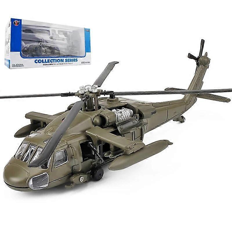 Redkid NEW America Black UH-60 Hawk Utility Helicopter Alloy Airplane Model Simulation Metal Flying Model Toy Sound and Light Kids Gift Green Retai...