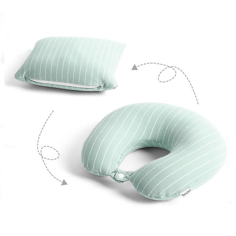 El Contente Deformation Pillow U Shaped  Travel Pillow Dual Purpose Neck Pillow Light Green