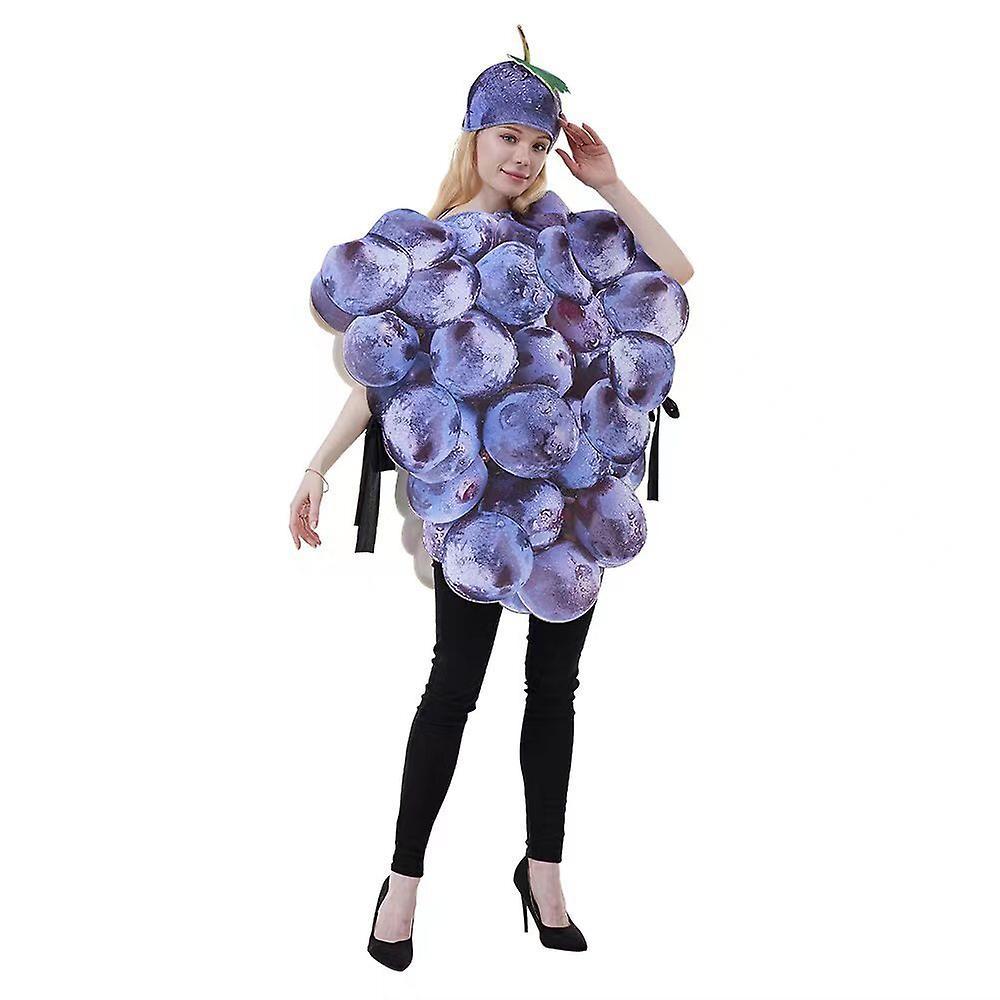 Guoxuan Adult Purple Grapes Bunch Halloween Costume With Hat