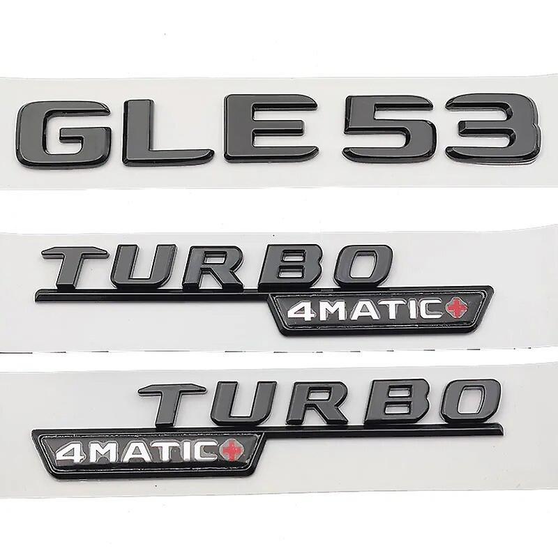 Hikig 3d Abs Letters Car Fender Rear Trunk Badge Sticker Logo Gle53 Turbo 4matic Emblem For Mercedes Gle 53 Amg W167 W166 Accessories Glossy Black ...