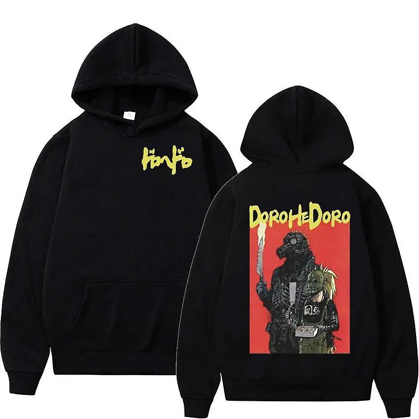 Cciyu Japanese Anime Dorohedoro Kaiman Hoodie Men Casual Fashion Autumn/winter Sweatshirt Unisex Pullover Oversized Hoodies Streetwear Black L