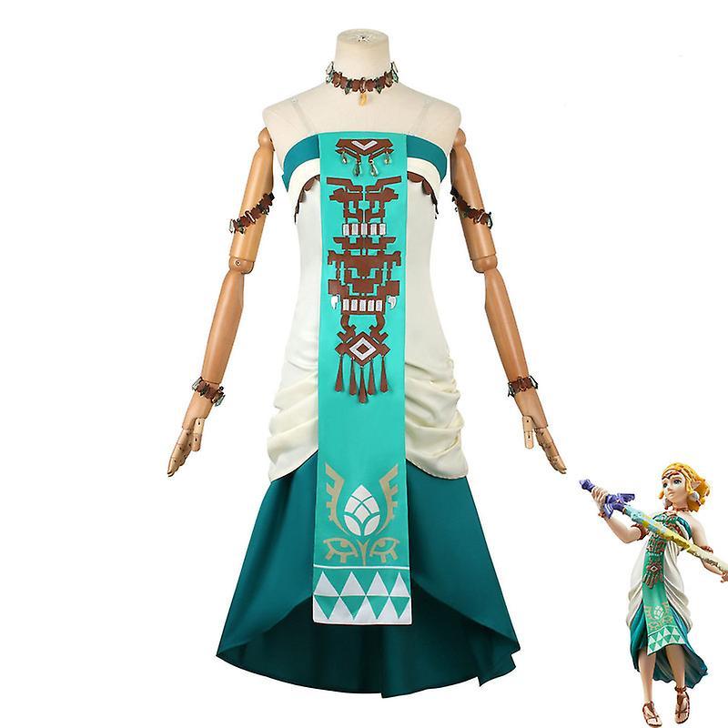 Baiyis Game Tears Of The Kingdom Princess Zelda Cosplay For Adults Halloween Carnival Party Costumes Full Set With wig XL