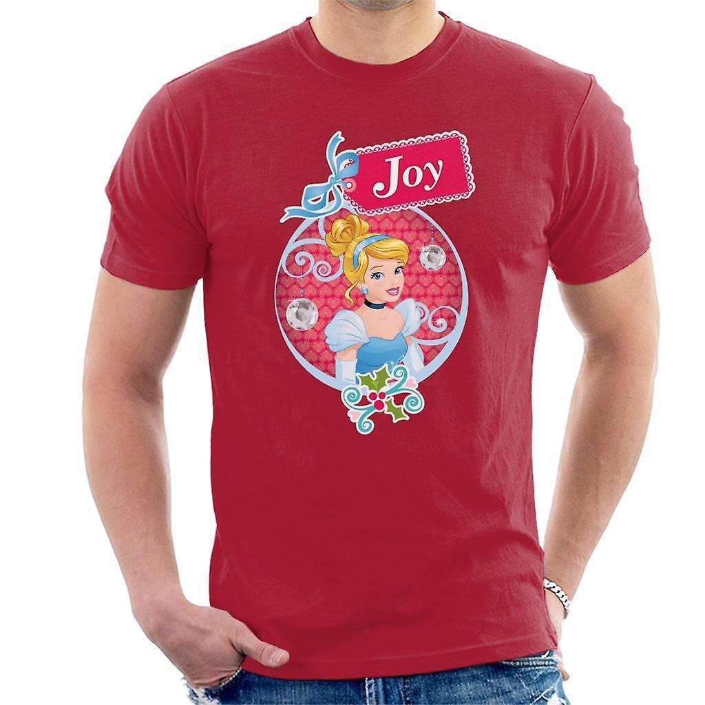 Disney Christmas Cinderella Joy Men's T-Shirt Cherry Red Medium