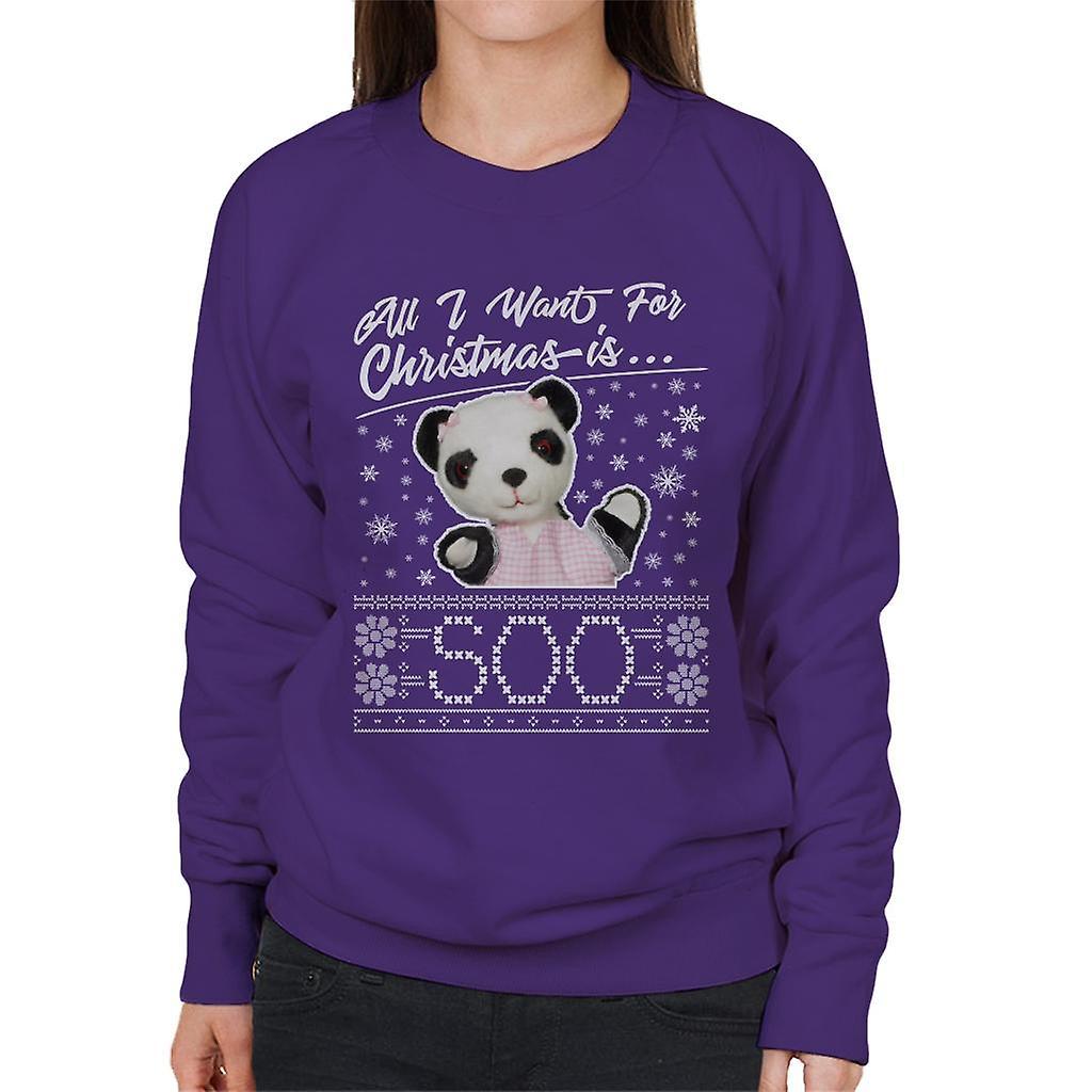 Sooty Christmas All I Want For Christmas Is Soo Women's Sweatshirt Purple Small