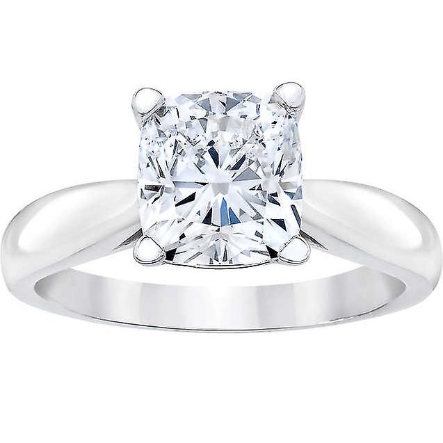 Pompeii3 1 1/2ct Cushion Diamond Solitaire Engagement Ring 14k White Gold Enhanced 5.5