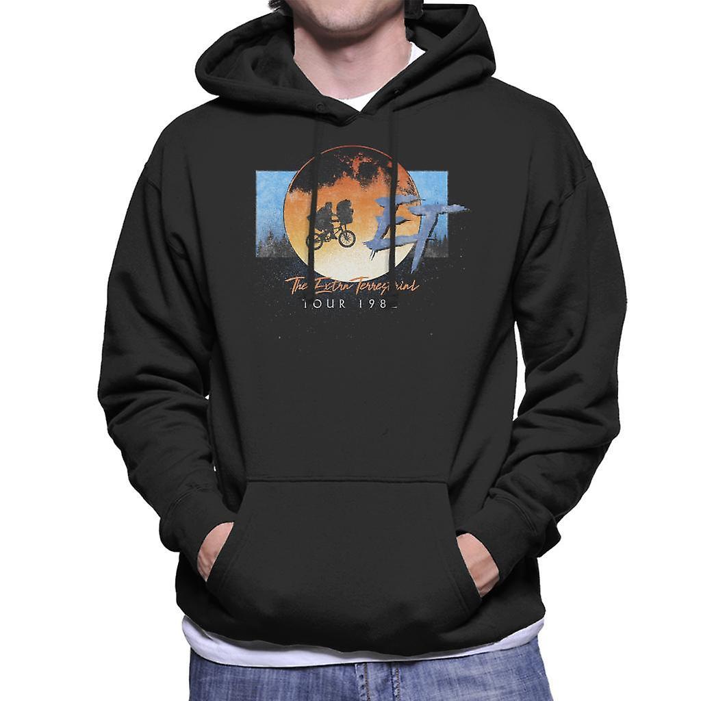 E.T. E.T. The Extra Terrestrial Tour 1982 Classic Shot Men's Hooded Sweatshirt Black XX-Large